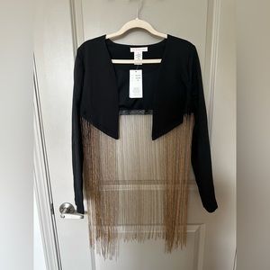 NWT blazer with chain hem